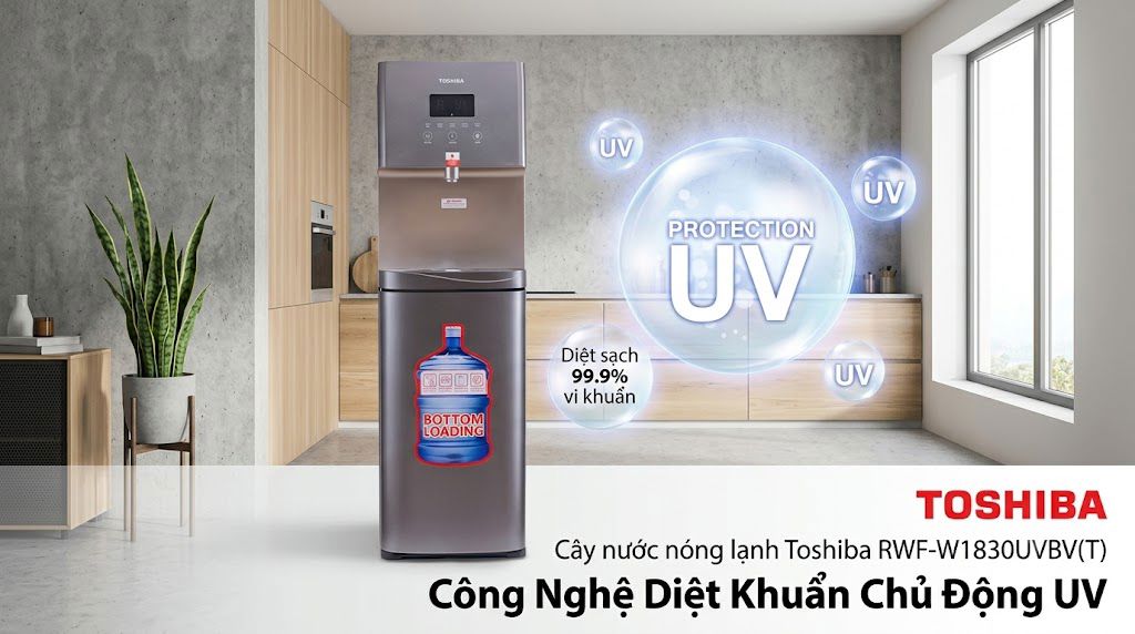 Cây nước nóng lạnh Toshiba RWF-W1830UVBV(T) công nghệ diệt khuẩn UV
